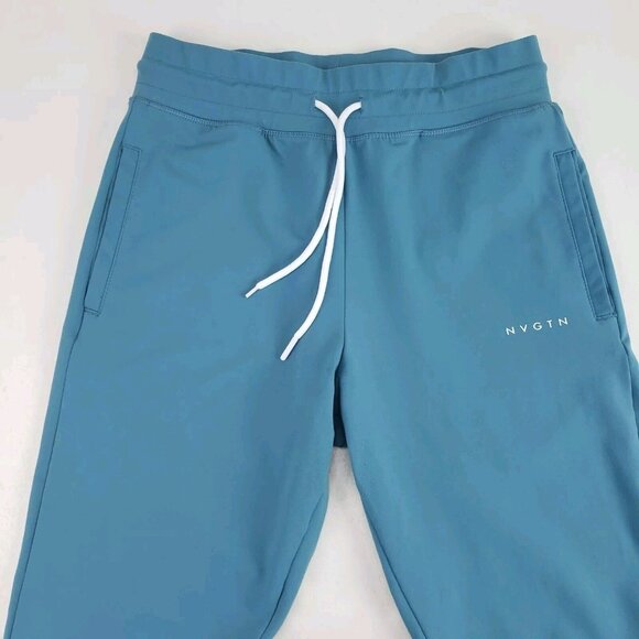 NVGTN Jogger Pant Womens XL Blue Active Nylon Pull On Drawstring Pocket Hi Waist - Picture 2 of 9